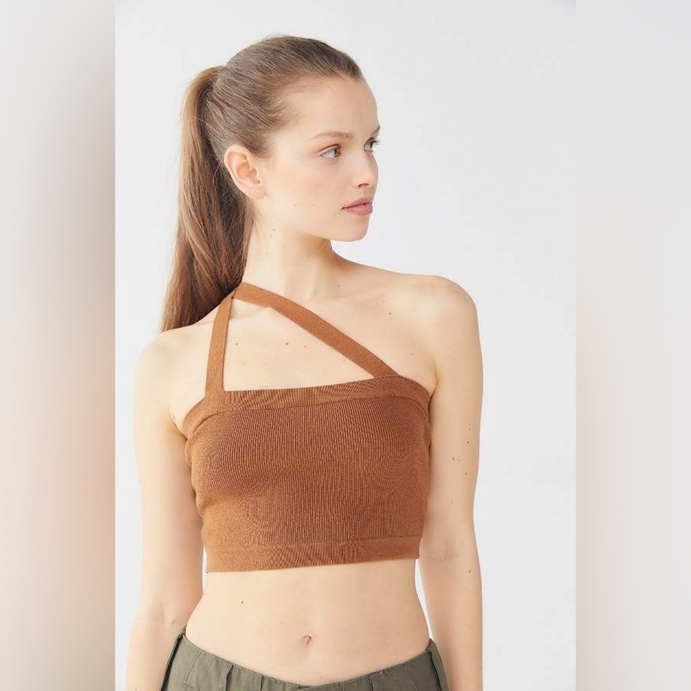 UO Brown Asymmetrical Top